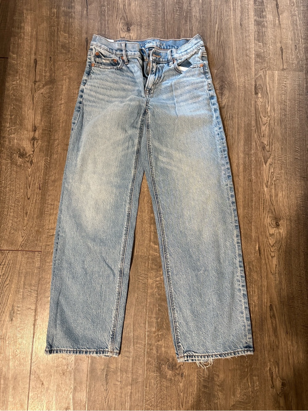 American Eagle Outfitters Light Blue Straight-Leg Jeans